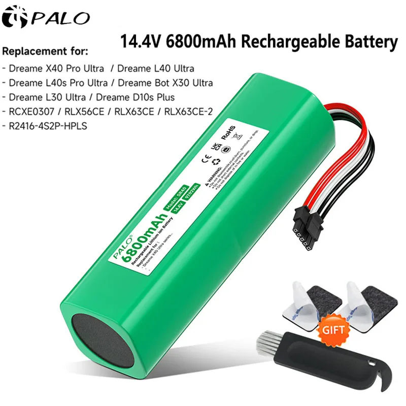 6800mAh Li-ion Battery For Dreame X40 Pro Ultra L40 L40s Pro Ultra For Dreame Bot X30 Ultra L30 Ultra D10s Plus Vacuum Cleaner