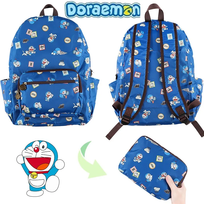 

Doraemon Cartoon Foldable Backpack Anime Portable Large Capacity Waterproof Lightweight Backpack Travel Fashion Hiking Rucksack