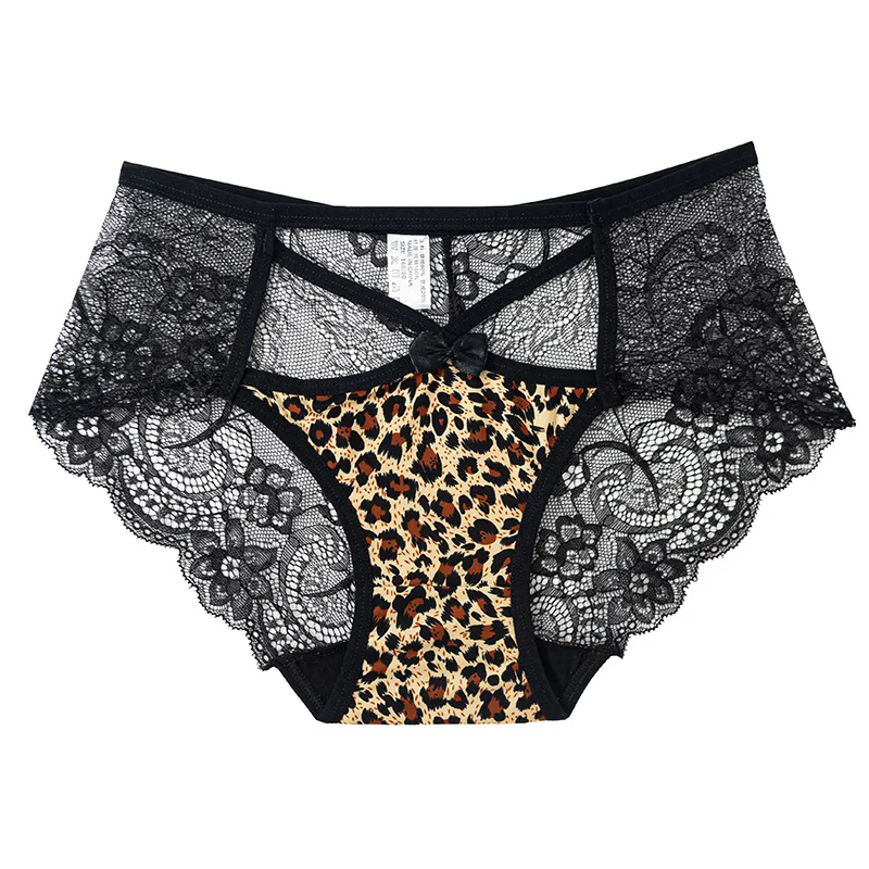 European and American Style Sexy Leopard Women's Underwear with Seamless Cotton Crotch, Breathable, Soft and Comfortable