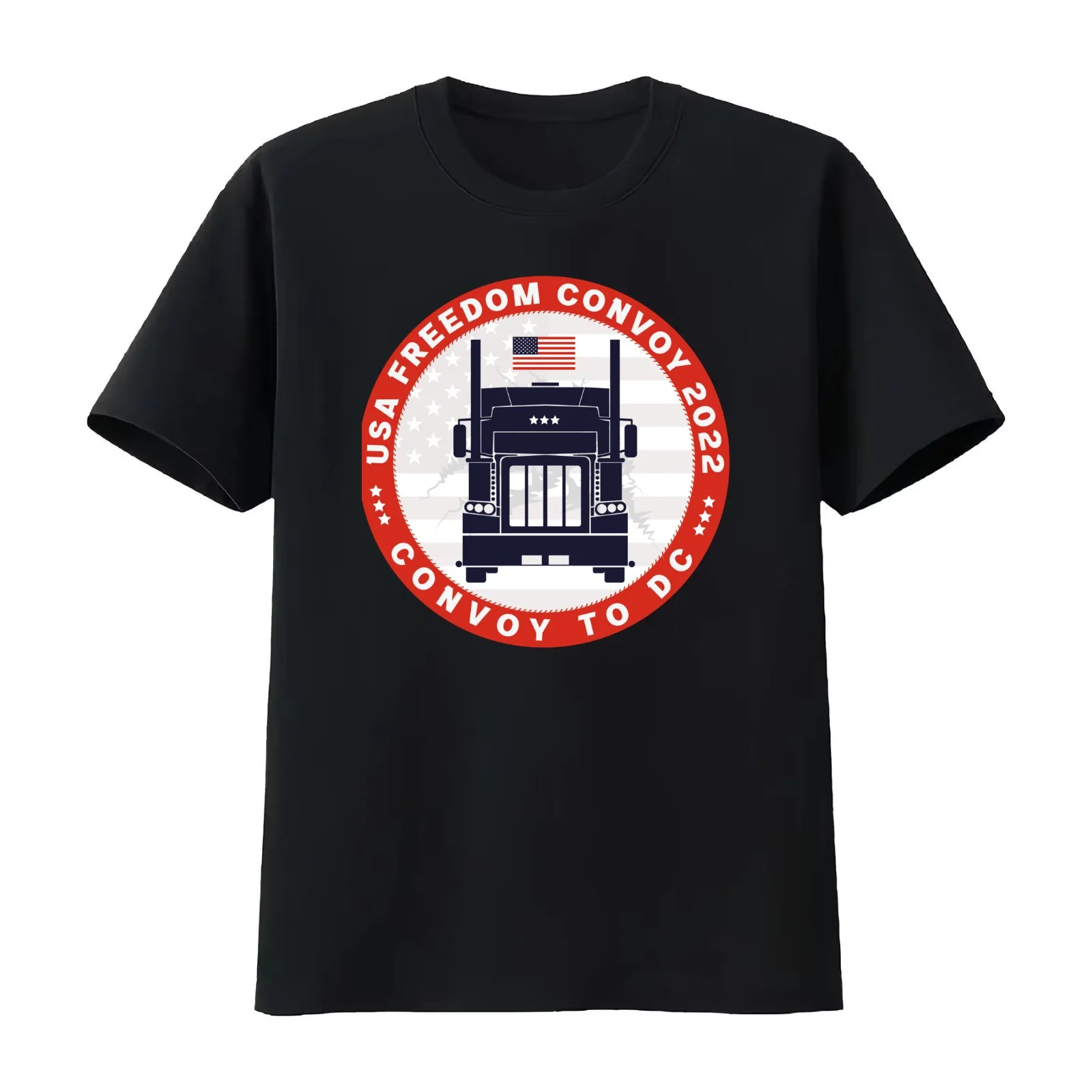 Freedom USA Convoy 2022 T-Shirt Summer Casual Cotton Tee Oversized Streetwear Tops Vintage Graphic Print Unisex Men Women