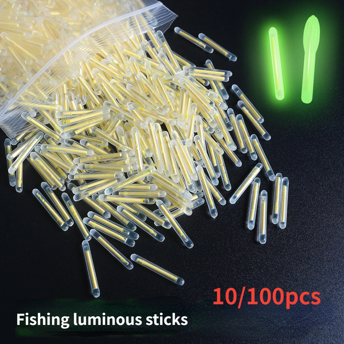 10/100PCS Fireflies Fluorescent Lightstick Light Fishing Float Rod Lights Dark Glow Stick Useful Fishing Fluorescent Lightstick