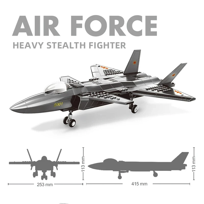 Assembled Building Blocks Air Force Reconnaissance Airplane Model Medium Transport Toy Airplane Model Kids Building Block Toy