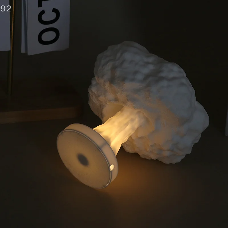 Lámpara de mesa de nube de setas con explosión de bomba atómica, lámpara de explosión nuclear de nube de setas 3D, lámpara atmosférica de luz nocturna modelo bomba,