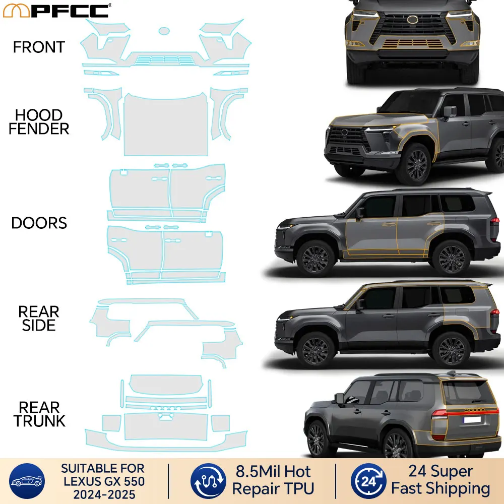 

Pre-ut PPF Clear Car Paint Protection Film For Lexus GX 550 Luxury Premium Over 2024 2025 Car Body Decal Wrap Film Kit Fiilm