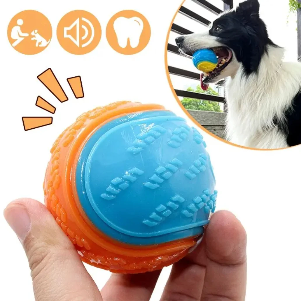 Bite-resistant Pet Dog Toy Rubber Ball Beef-flavored Elastic Ball To Prevent Dog From Destroying Things Dog Training Supply