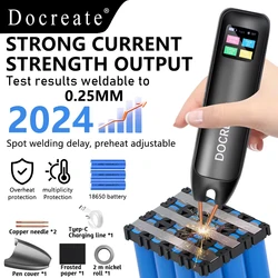 Docreate-757 Saldatore a punti portatile portatile con schermo a colori 18650 Saldatura a collisione con piastra in nichel per batteria al litio per telefono cellulare