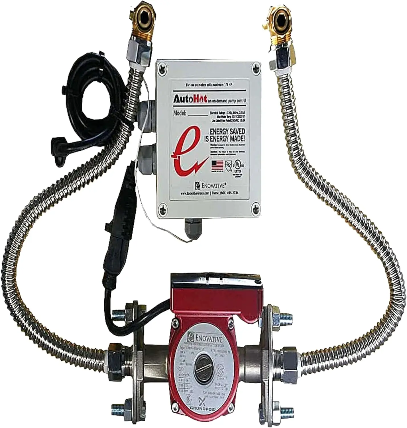 On-Demand Hot Water Recirculation Pump System - Easy Install UL and NSF61 Certified Save Water and Energy Get Hot Water Faster