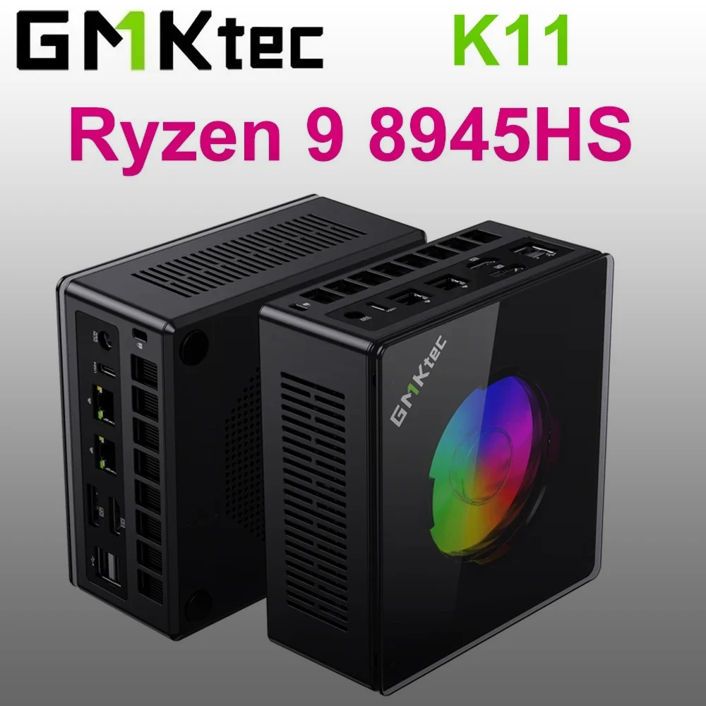 كمبيوتر ألعاب صغير GMKtec K11 AMD Ryzen 9 8945HS Windows 11 Pro Radeon 780M DDR5 5600MHz 32GB 1TB SSD WIFI6 BT5.2 كمبيوتر ألعاب