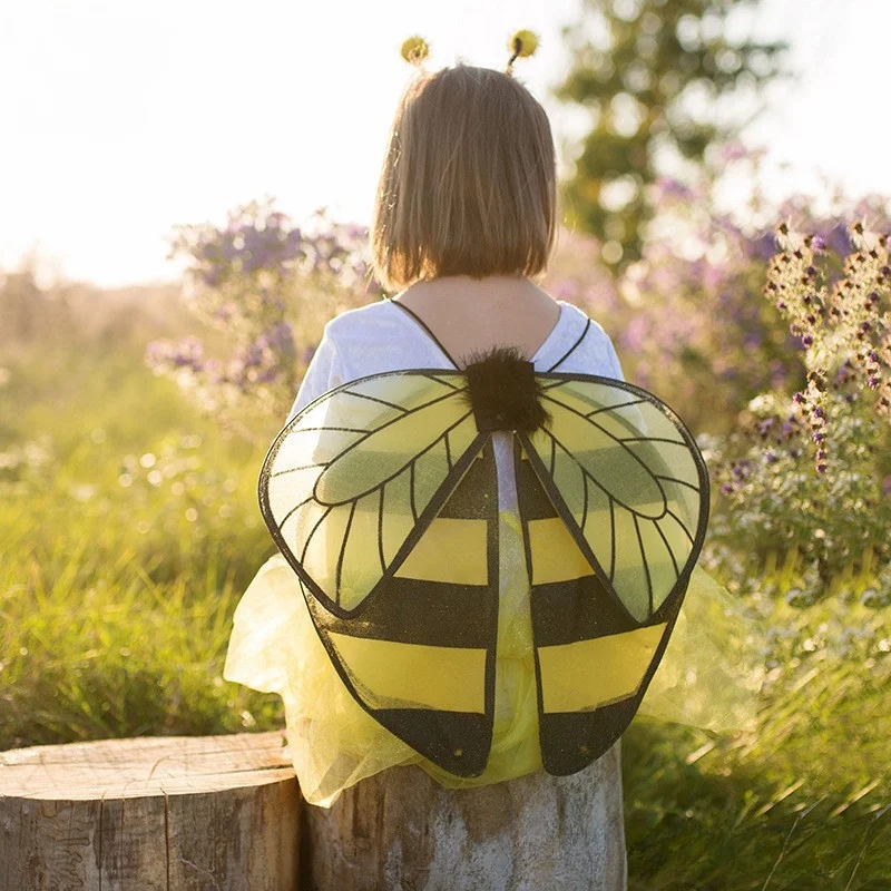 Diadema de ala de abeja para niños, diadema de ala de abeja para Cosplay, accesorio para fotos, tocado para favores de fiesta, juego de rol, cumpleaños, Halloween, mascarada