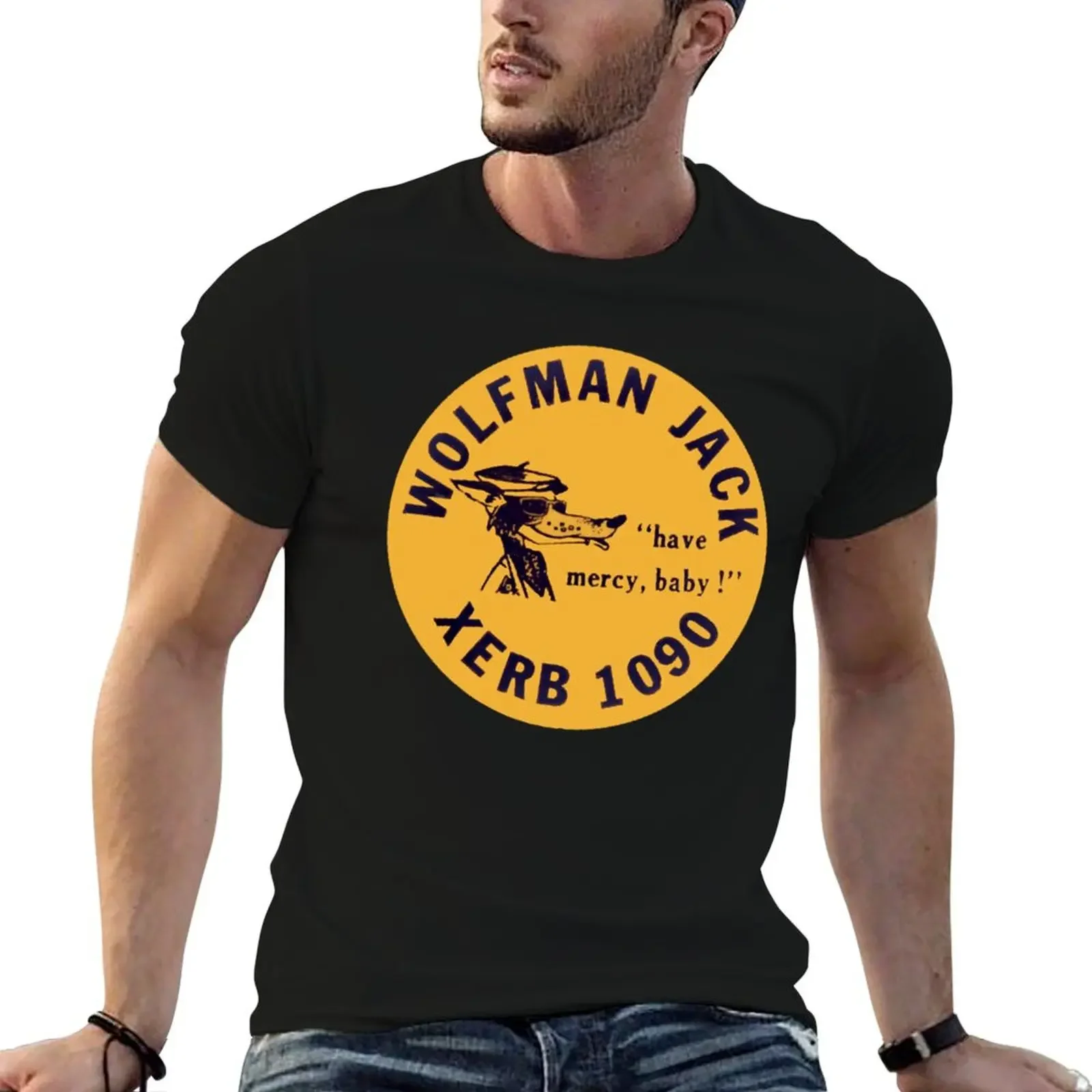 XERB Radio Wolfman Jack T-Shirt street wear basketball graphic tees customs graphics mens funny t shirts