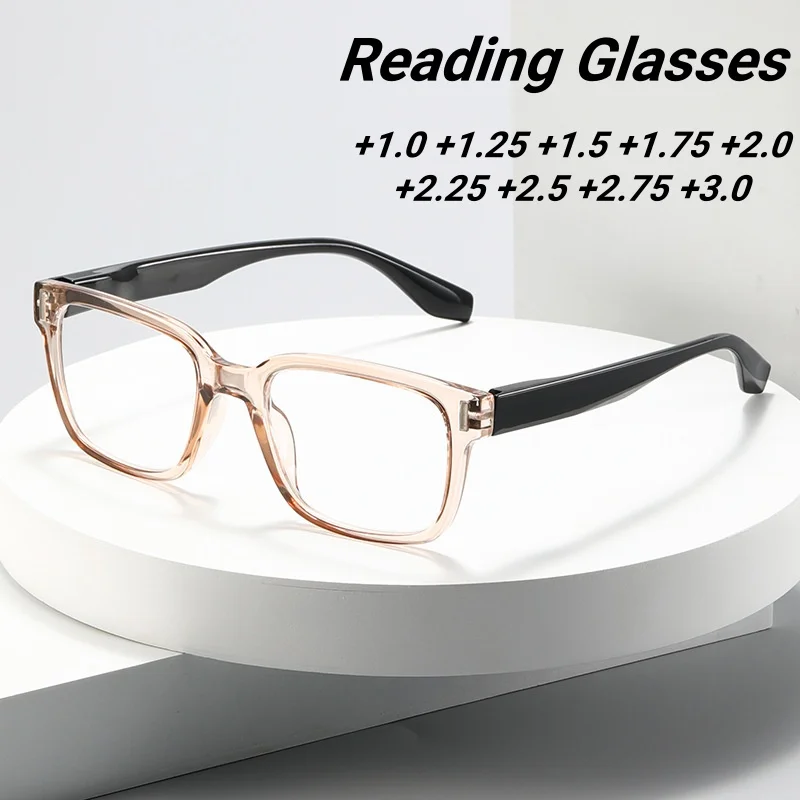 

New Fashionable HD Women's Presbyopia Glasses Retro Ultra Light Neutral High Temperament Spring Leg Elderly Reading Glasses