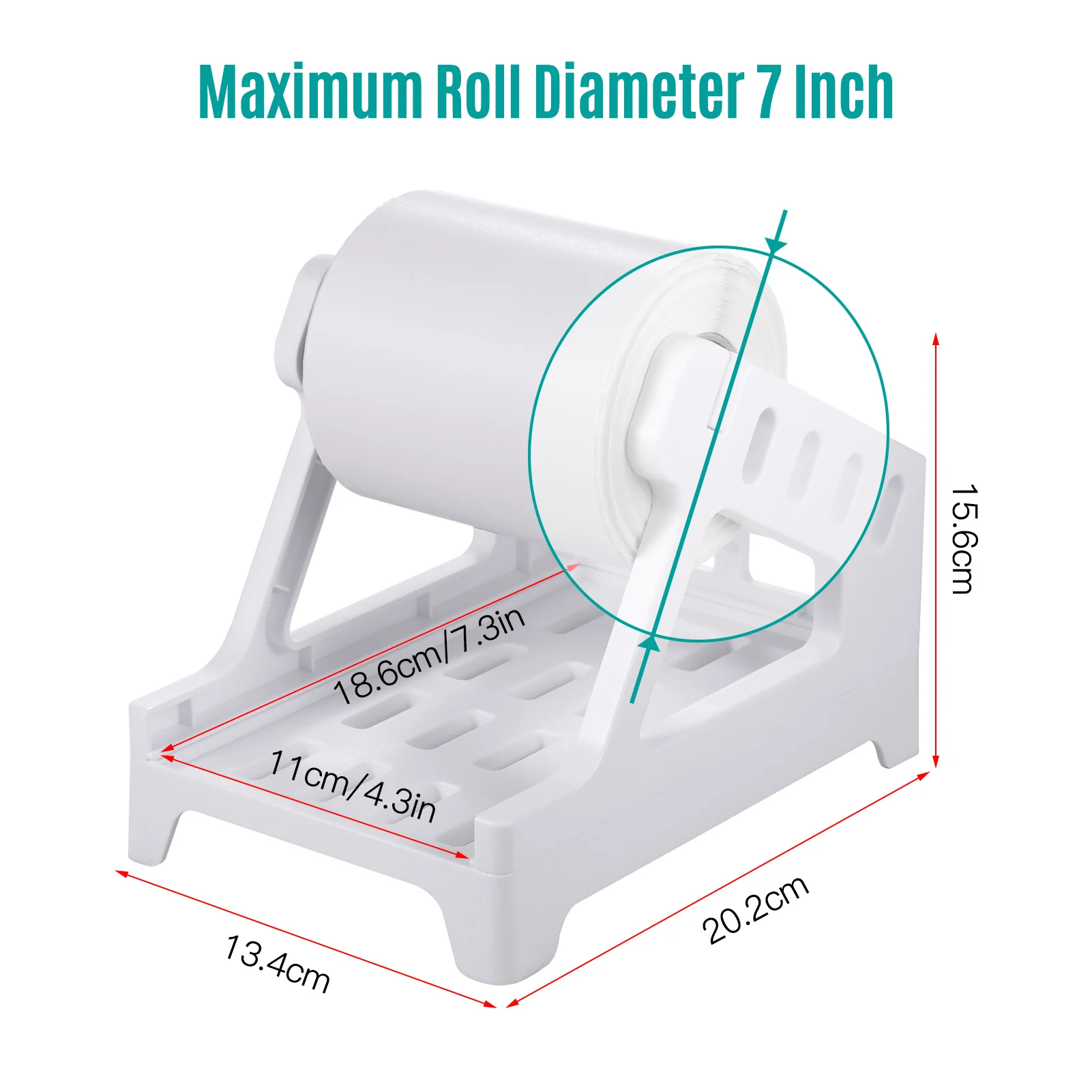 Label Holder for 4x6 Labels Printer Rolls Fanfold Labels 2 in 1 Work for Desktop Themal Label Sticker Dispenser Detachable