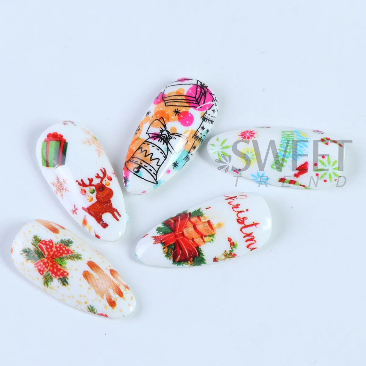 10 قطعة/صندوق الشتاء رائعتين عيد الميلاد سلسلة مسمار نقل رقائق شجرة عيد الميلاد سانتا الأيائل ندفة الثلج السماء المرصعة بالنجوم ورقة 2026 ديكور المتزلجون