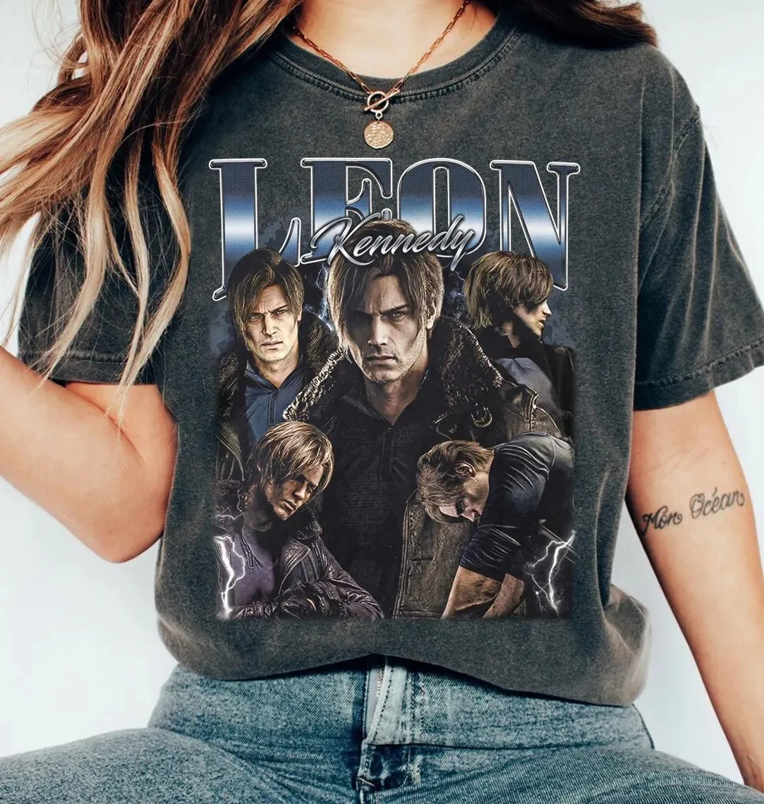 Camiseta Vintage Leon Kennedy Comfort Colors, camiseta Resident Evil Requiem, camiseta para fanáticos de los videojuegos, juego de terror, regalo para hombre y mujer