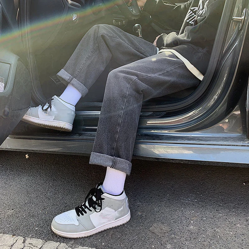 Jean Polyvalent en Denim pour Homme, Pantalon à Taille artificiel astique et Jambes Larges, Tube Droit, Grande Taille, Printemps et Automne