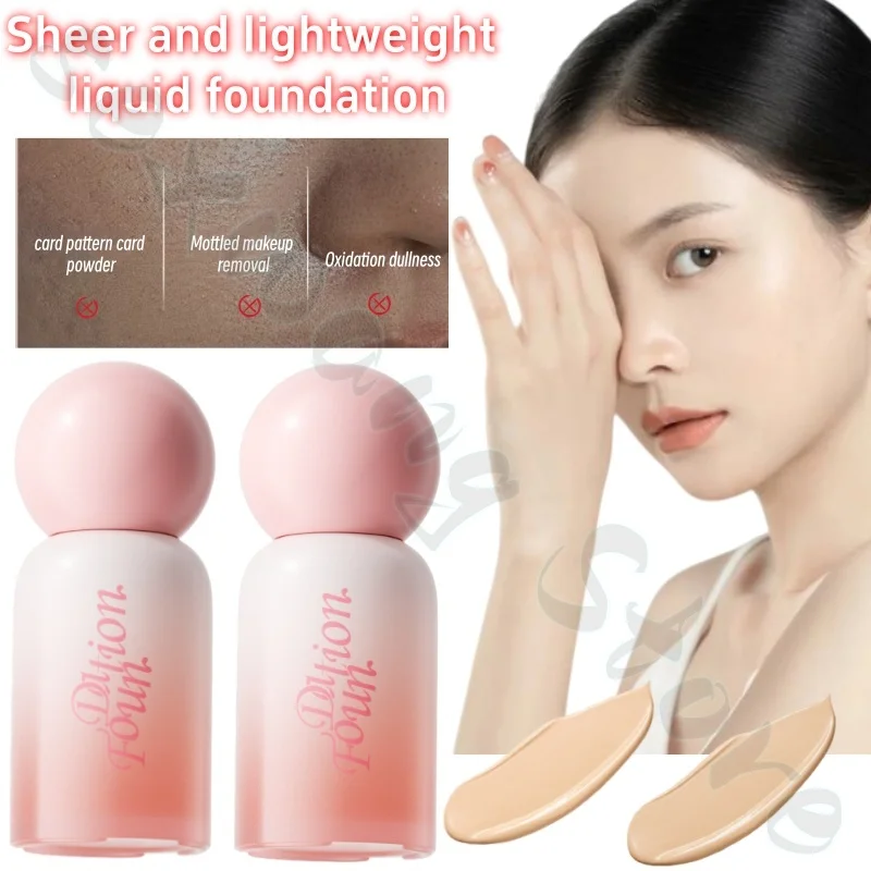 軽くて完璧なリキッドファンデーション-30ml-シミをカバーし、明るくし、潤いを与え、くすみのない長時間持続するメイクアップ