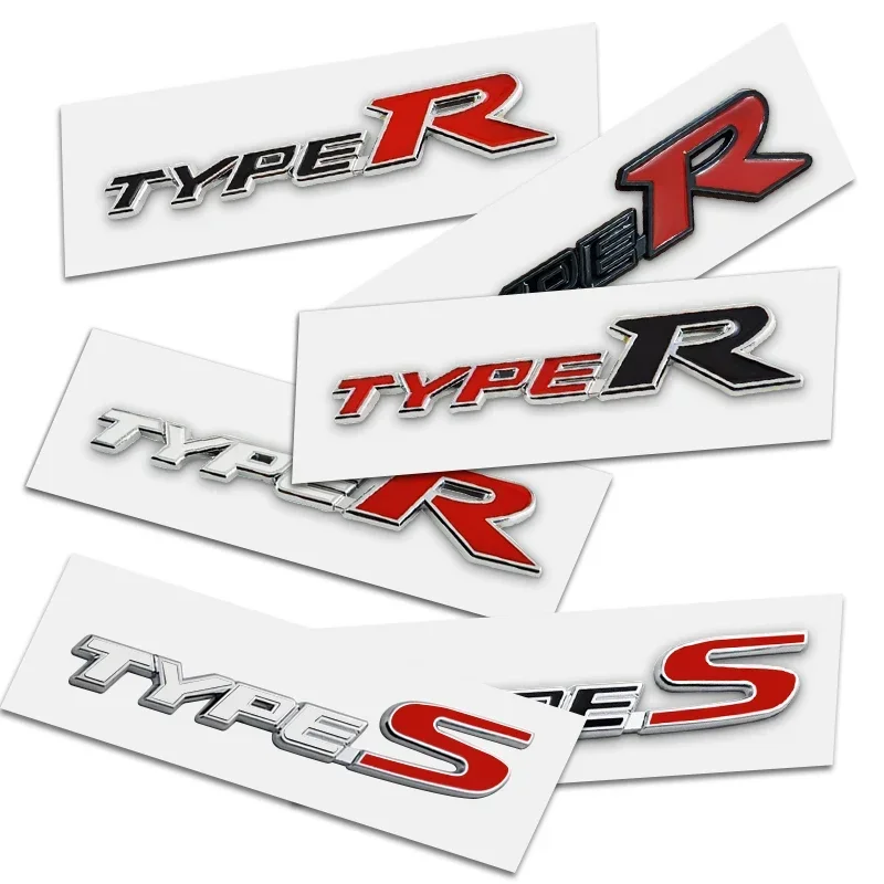 3d Metal Type S Logo Type R Emblem Letters Car Trunk Badge For Honda Civic Accord CRV Hrv Jazz FK2 FN2 EP3 Sticker Accessories