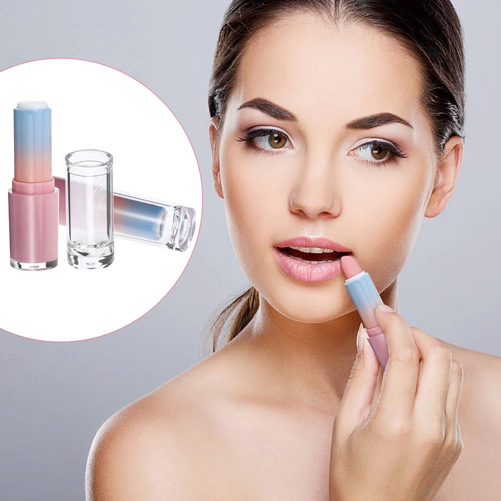 Tubos de batom transparentes recarregáveis, 6 peças, plástico vazio, recipientes de bálsamo labial, faça você mesmo, embalagem reutilizável, tubo de batom