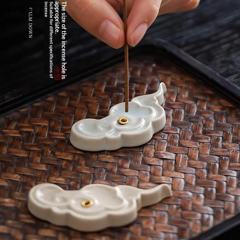 Incense Stick Holder - Ceramic Auspicious Cloud Mini Incense Stick