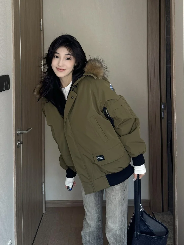 

Parkas Street Womens Autumn Coatwindbreaker Multi-Color Wrapped Plush Asymmetric Elegant Niche Fillings Durable Baffled Soft Hot