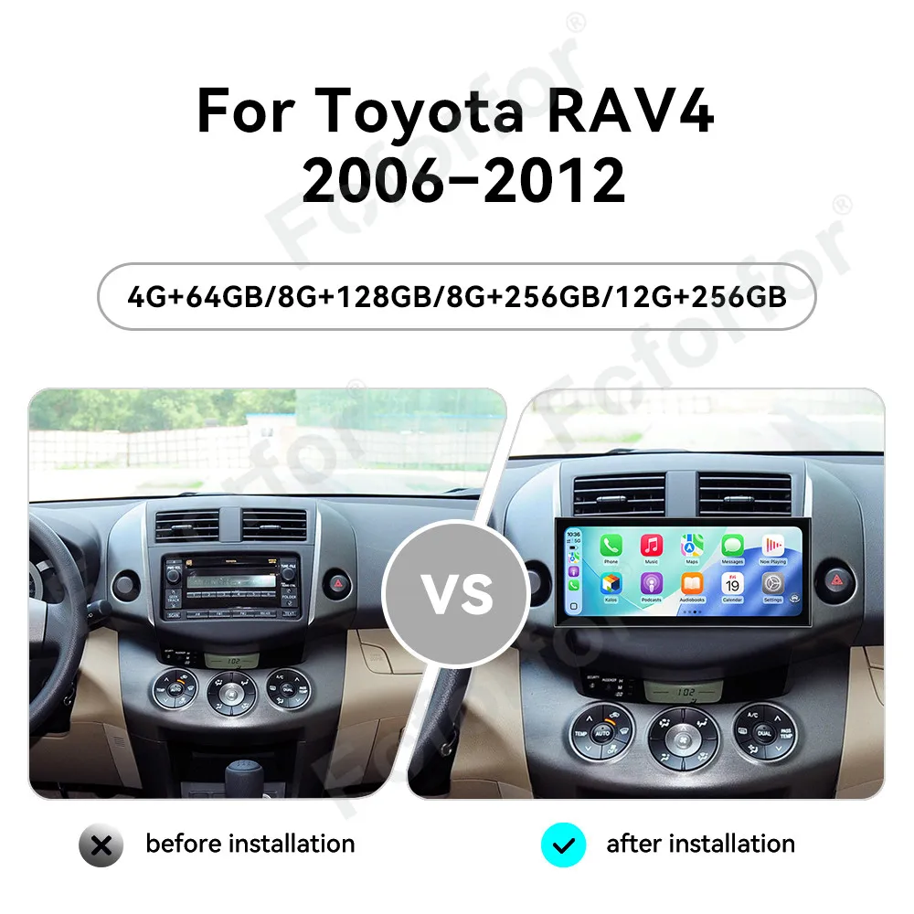 

Android 15 Wireless CarPlay 15.8 Inch HD Touch Screen GPS Car Multimedia Player For Toyota RAV4 2006-2012 Stereo DSP Head Unit