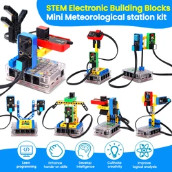 Keyestudio Kidsbits STEM Electronic Building Blocks Mini Meteorological Station DIY Starter Kit For Arduino Compatible With Lego