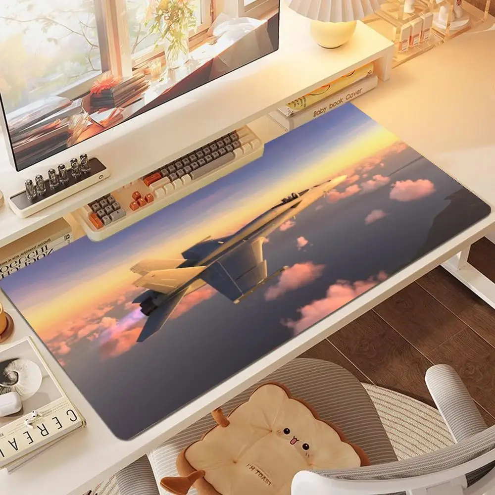 Sky Cloud Desk Mat Aviation Sunset Scenery Pattern Non‑Slip Rubber Base Mouse Pad for Gaming Office Desktop Decor