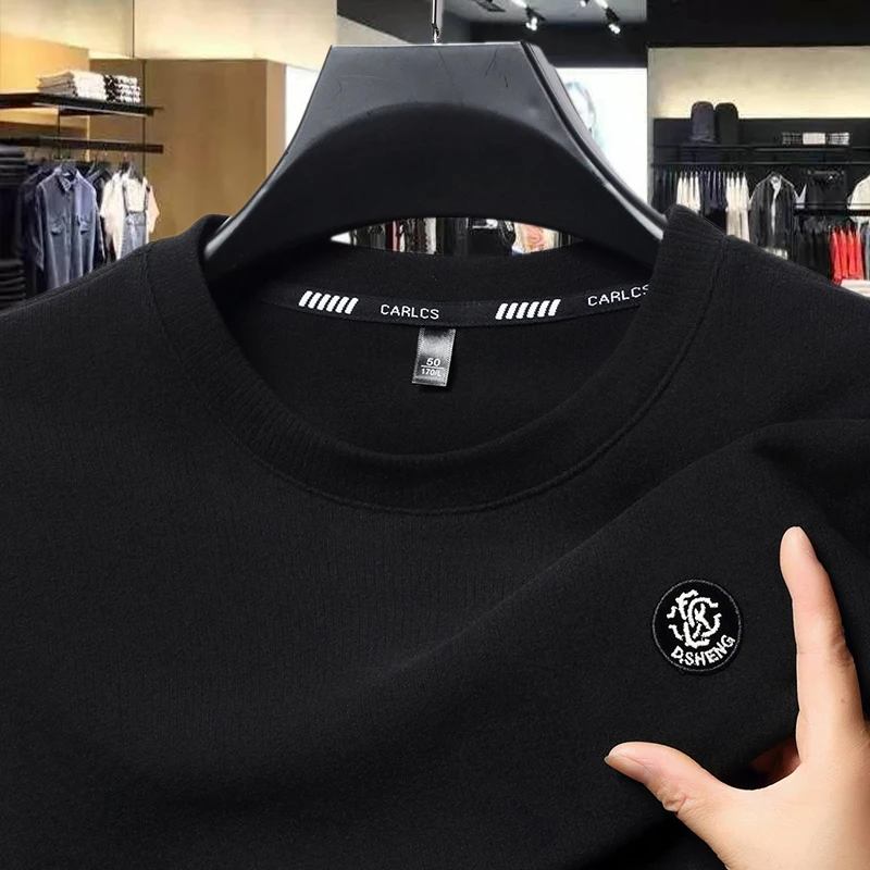 الخريف والشتاء جولة الرقبة هوديي منتصف العمر عارضة فضفاضة طويلة الأكمام تي شيرت سترة قاعدة سترة