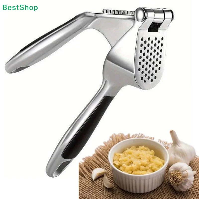 ★1PCS Garlic Press Zinc Alloy Garlic Mincer Crusher With Ergonomic Soft Grip Handle Easy To Squeeze Clean