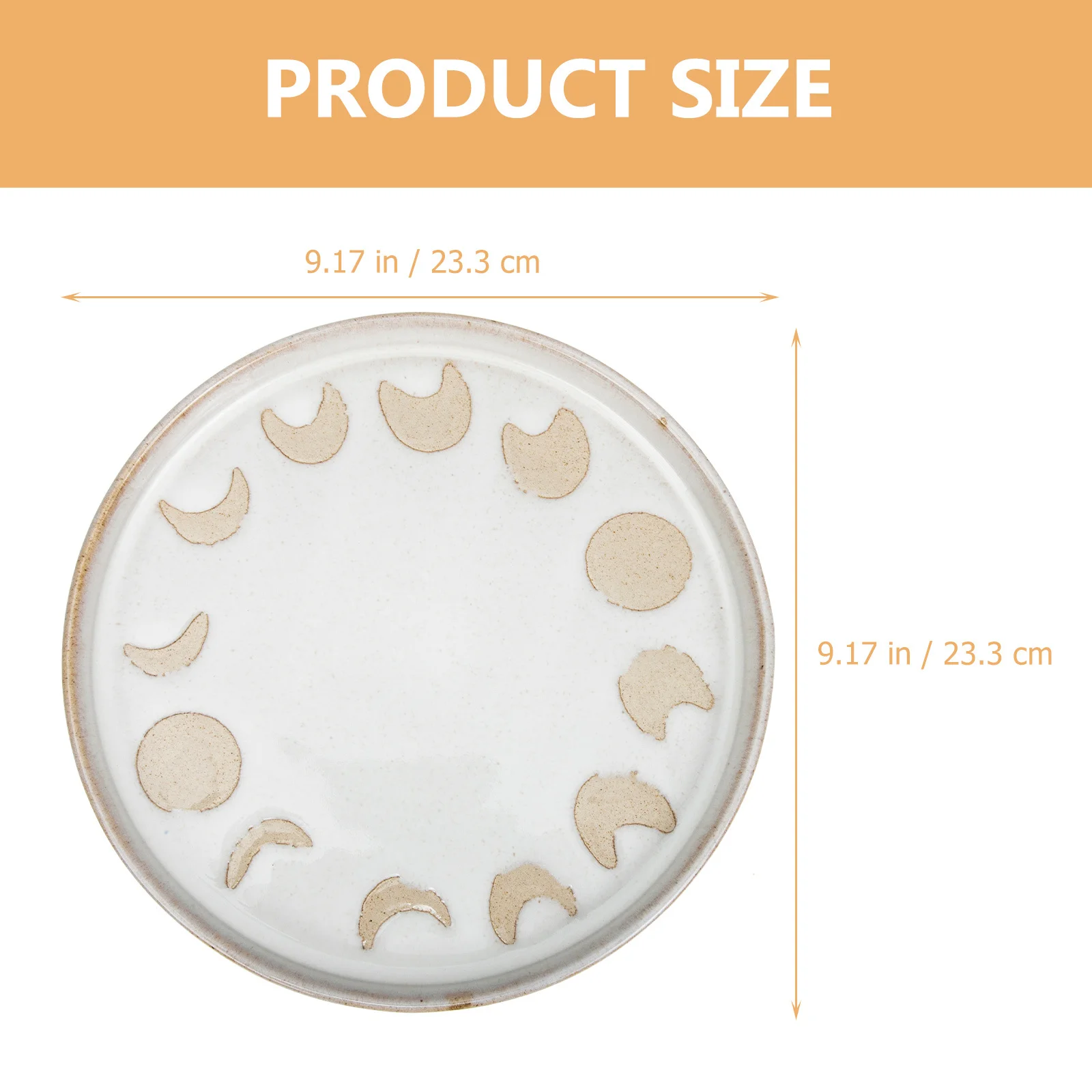 

Ceramic Round Plate Vintage Design Smooth Surface Suitable for Food Serving Buffet Appetizers Steak Plate