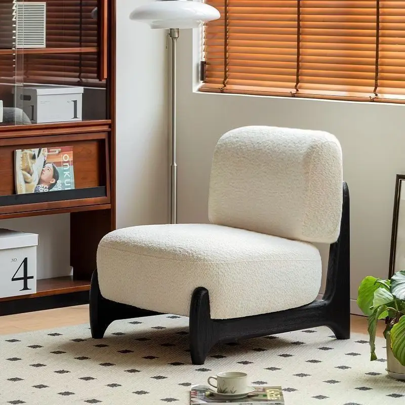 

Cream balcony living room bedroom bed and breakfast lazy sofa chair Internet celebrity leisure chair modern simple high-end smal