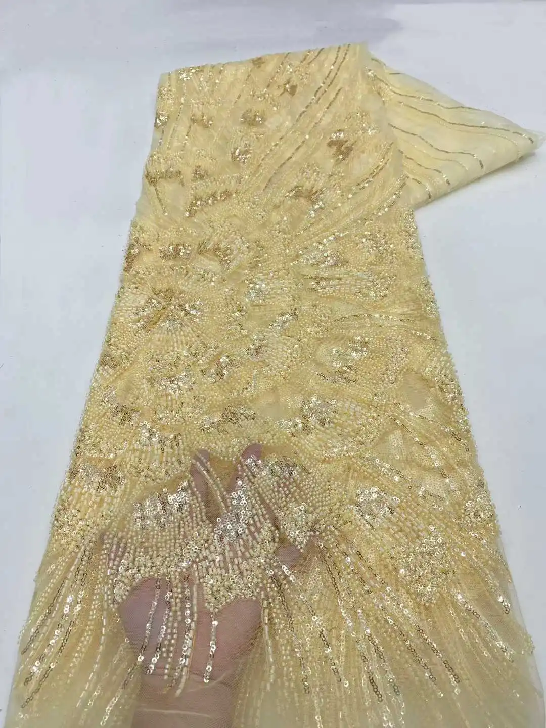 

Африканское тяжелое кружево с бисером и пайетками 2026, нигерийский роскошный французский тюль для вечерних платьев оптом, высокое качество XZ58KV315