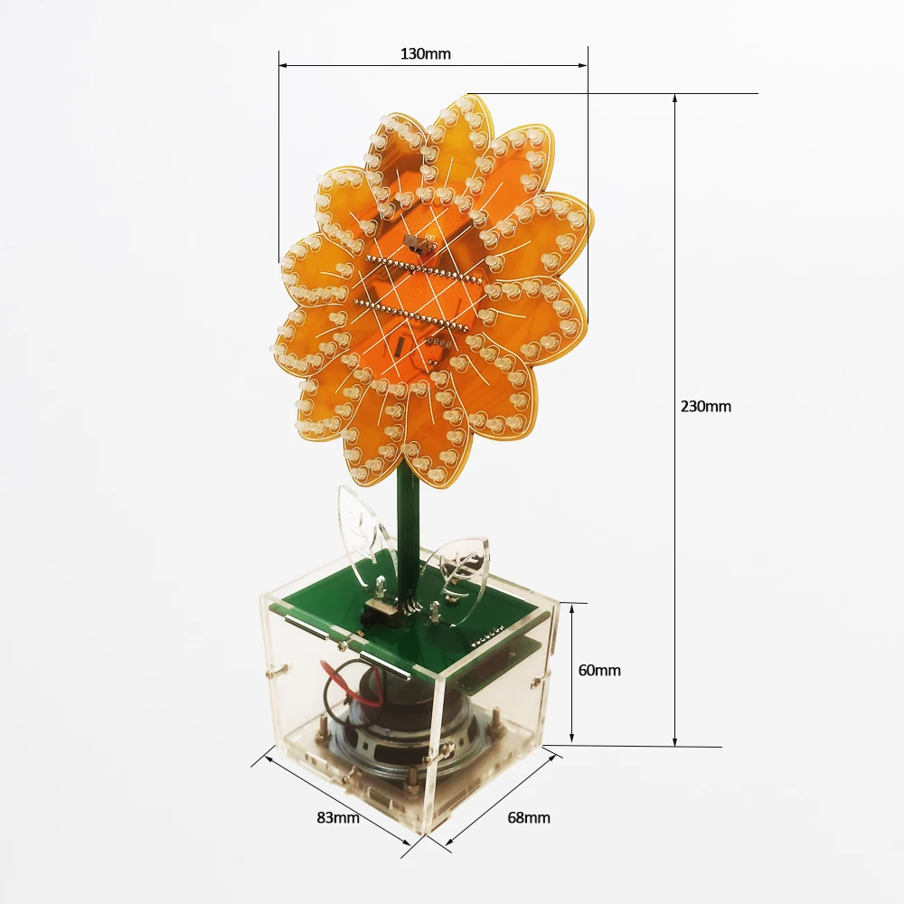 diy electronic kit LED colorful Sunflower soldering project bluetooth speaker 21 flashing modes 4 Spectrum modes