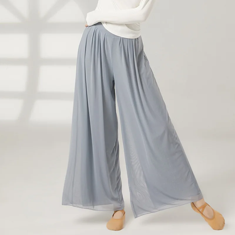 Pantaloni da pratica di danza classica per insegnanti pantaloni da ballo in rete a vita alta abbigliamento elegante