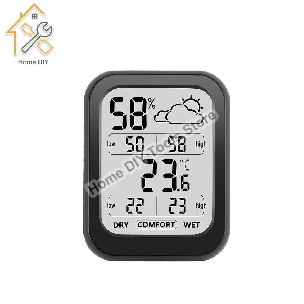 LCD Digital Thermometer Hygrometer Indoor Room Electronic Temperature Humidity Meter Sensor Gauge Weather Station -20~60℃