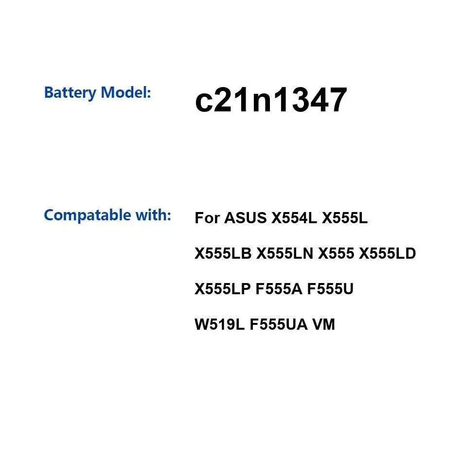 

5000 мАч для Asus X554L X555L X555LB X555LN X555 X555LD X555LP F555A F555U W519L F555UA VM аккумулятор для ноутбука стабильный C21n1347