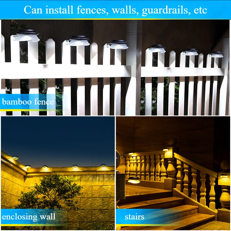 Creative New LED Solar Light IP65 Waterproof Outdoor Garden Fence Wall Decoration Atmosphere Lighting Fixture