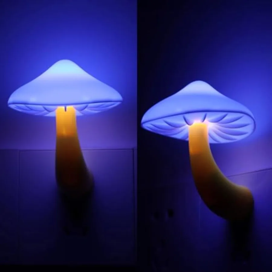 Sensor LED Night Light Plug in Lamp Mushroom Nightlight Cute Night Lights for Adults Bedroom, Bathroom, Toilet, Hallway, Stairs