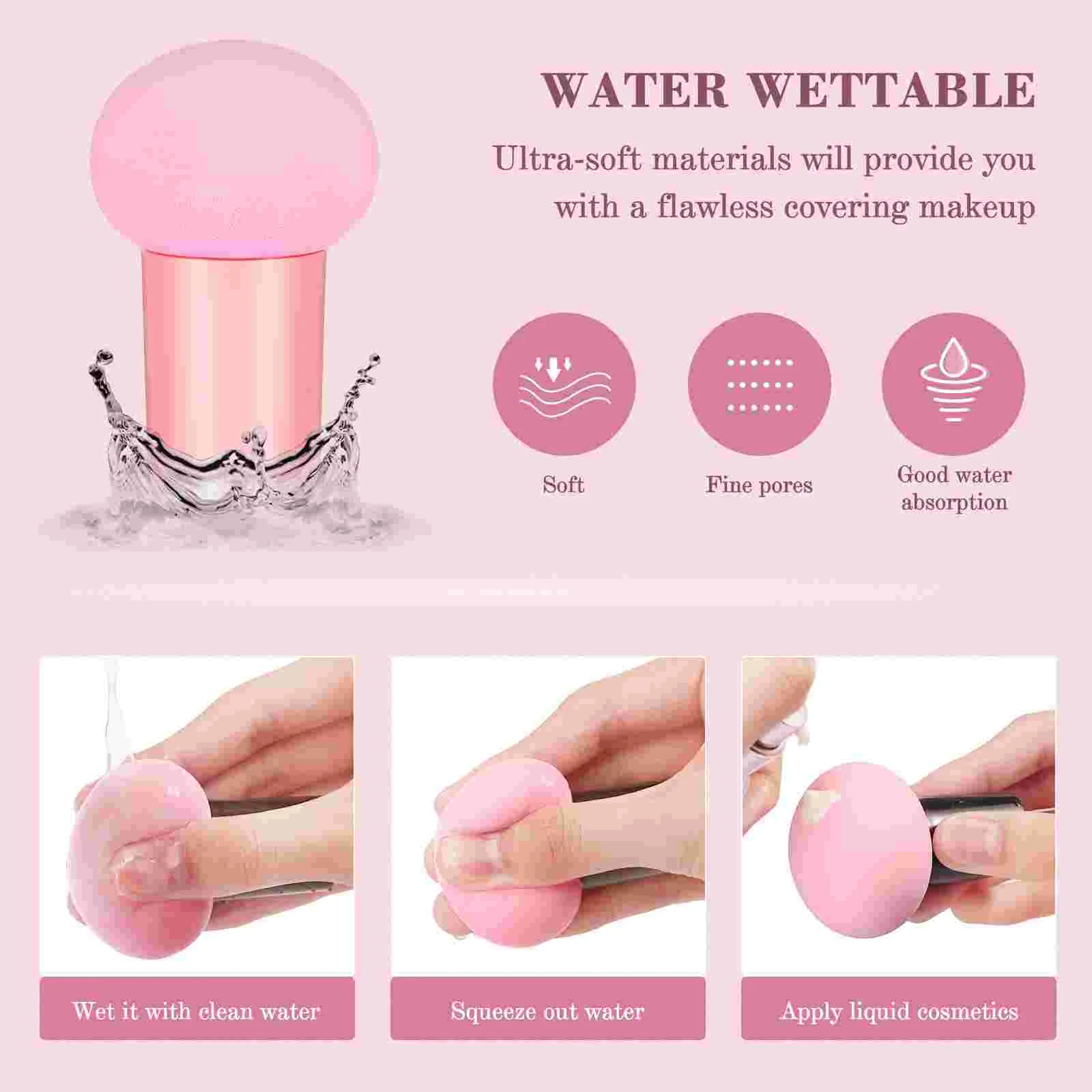 5 Pcs Mushroom Head Puff Makeup Sponges Concealer Face for Multi-use Foundation Brush