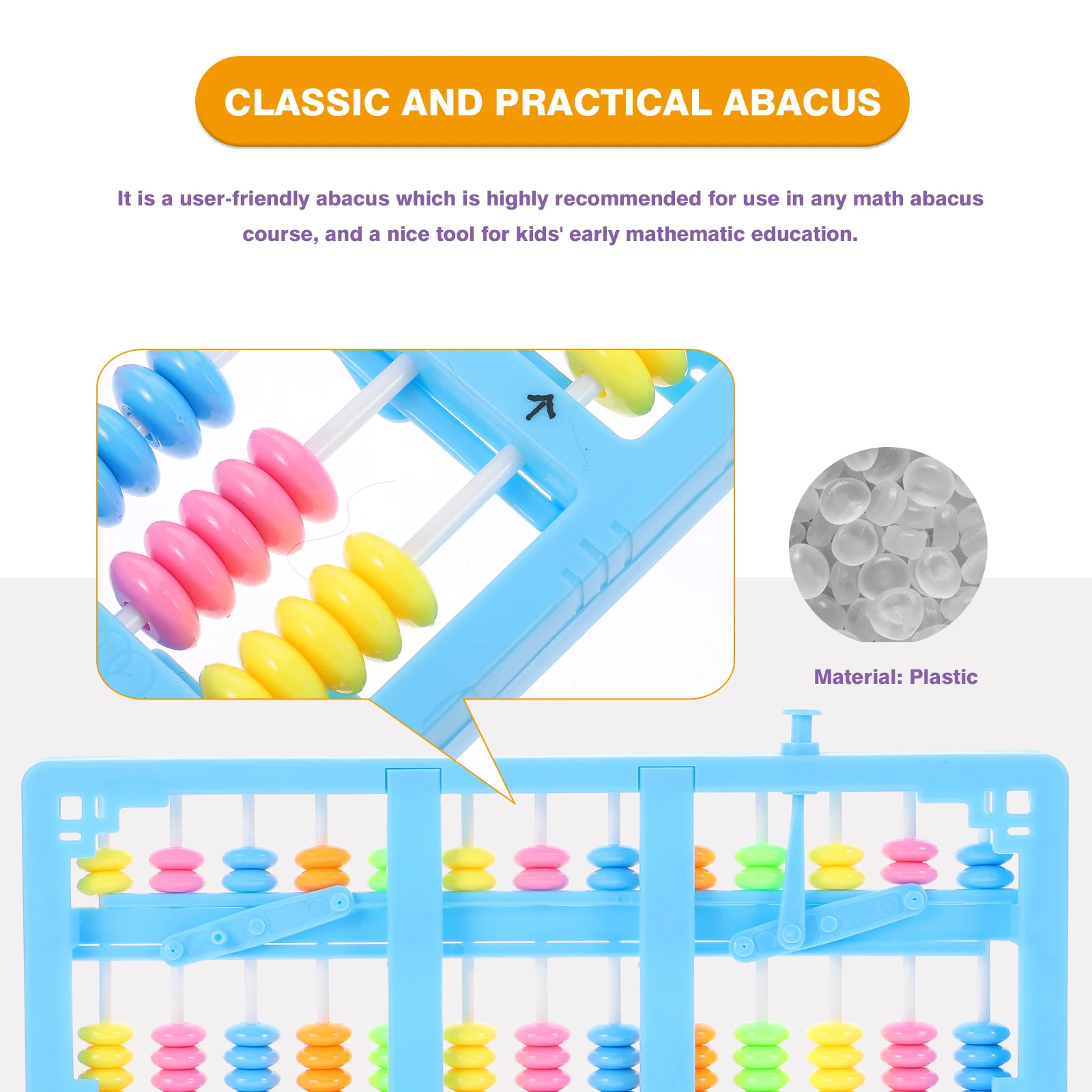 13 cifre perline colorate strumento di calcolo dell'abaco in plastica strumento di conteggio della calcolatrice dell'attività cerebrale per l'apprendimento precoce della matematica