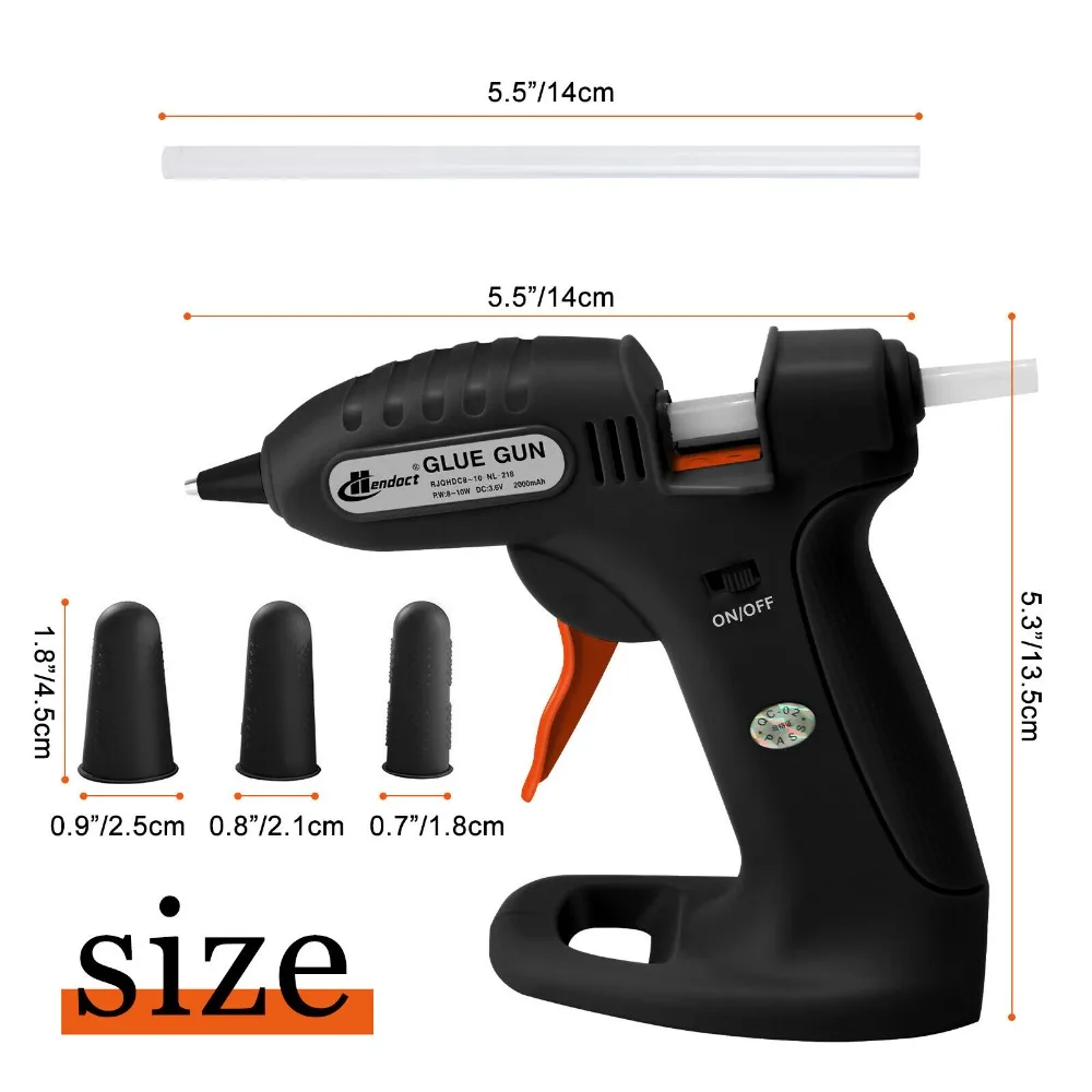 DC3.7V Cordless Hot Melt Glue Gun Household Handmade Small Glue Gun with 30 Mini Clear Glue Sticks for Arts Craft DIY Kits