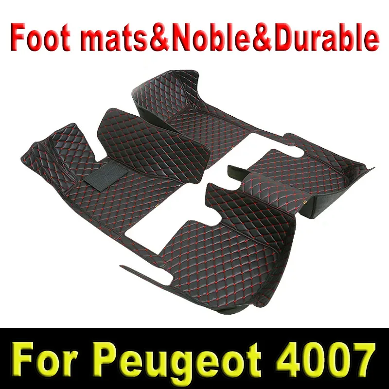 Car Floor Mats For Peugeot 4007 Mitsubishi Outlander Citroën C-Crosser 2007~2012 Rugs Carpets Leather Mat Pad Car Accessories