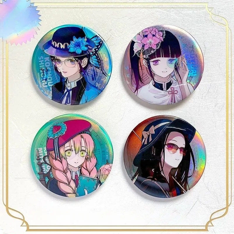 Demon Slayer Tsuyuri Kanao Kochou Shinobu Kanroji Mitsuri Badge Anime Peripheral Cute Cartoon Brooch Kawaii Collection Goods