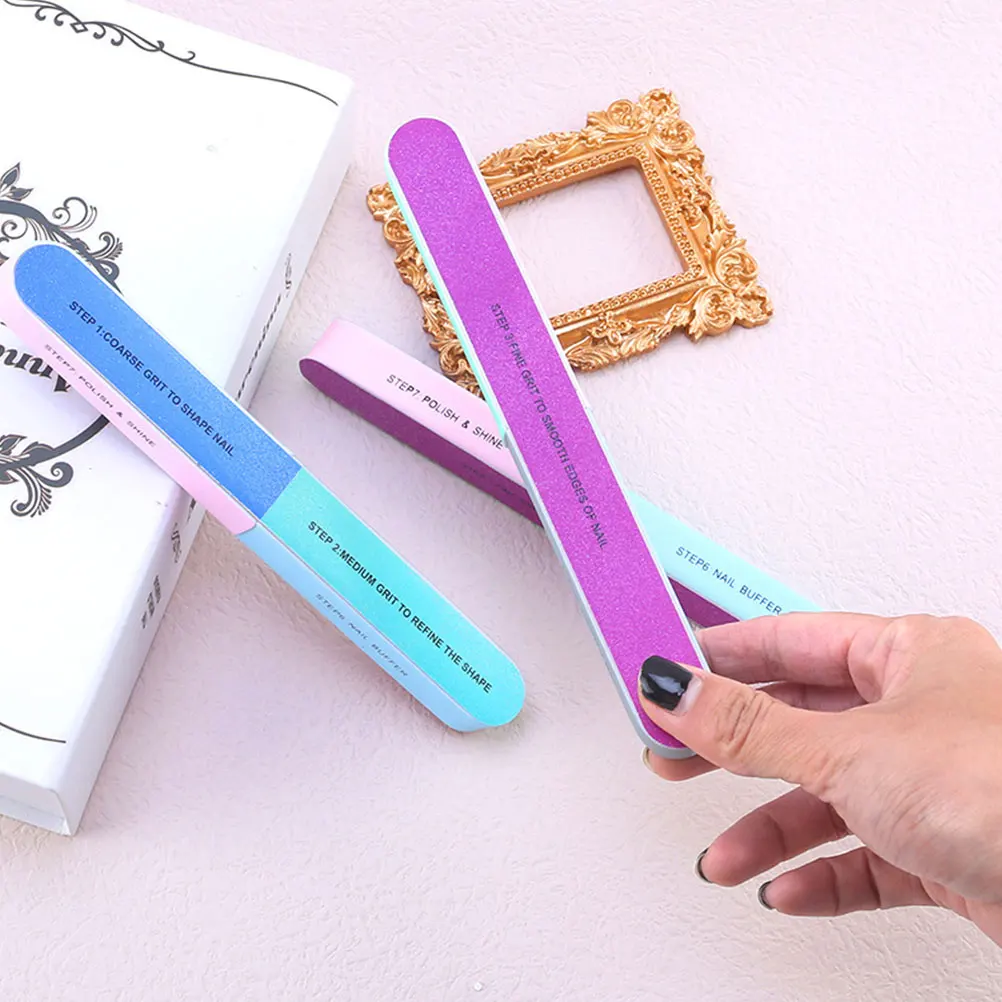 

8pcs Nail Files Sponge Manicure Tools Handheld Pedicure Accessory for Nail Trimming Shaping Buffing Polishing Surface Sanding