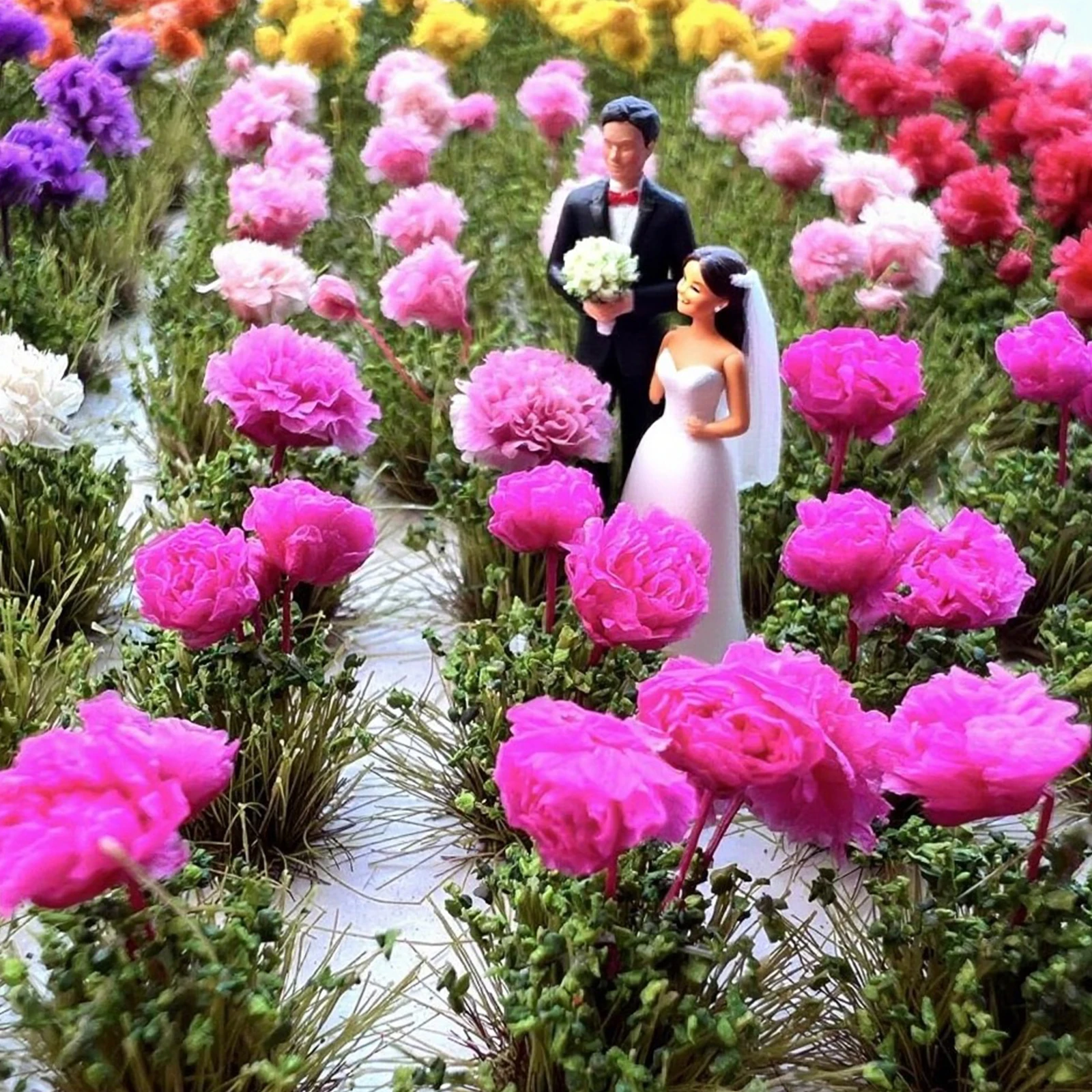 

20 pcs Simulation Flowers Clusters Model Miniature Plant DIY Materials Garden Railway Train Layout Military Smodel grass tufts