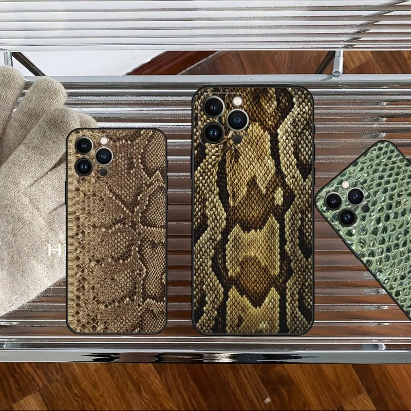 Leather Snake Scales Phone Case 2023 For IPhone 15 14 11 12 Pro 8 7 Plus X 13 Pro MAX SE2020 XS 13 Shell Covers