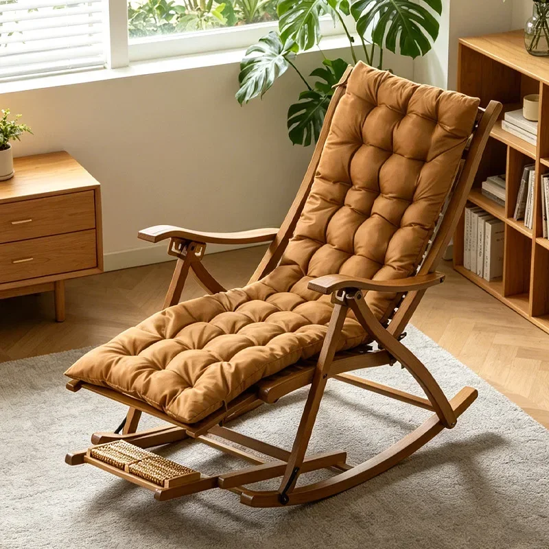 Rocking Chair Folding Chair Lunch Break Adult Balcony Household Leisure Lazy Happy Chair Living Room Sitting and Reclining