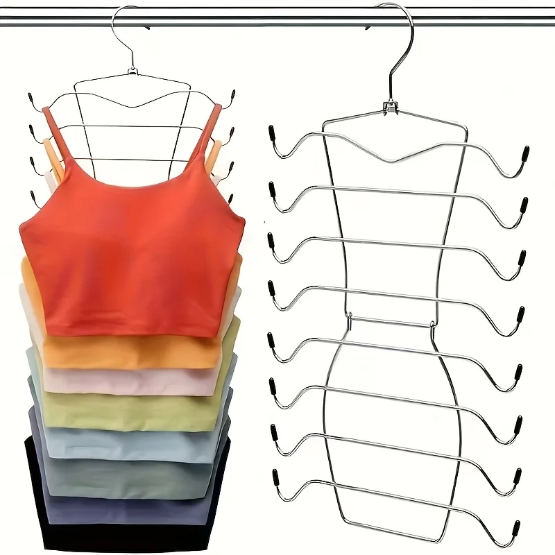 Stainless Steel 8-Tier Duty Clothes Rack with Adjustable Non-Slip Pads And Space,Leave no trace-Saving Design - Closet Organizer
