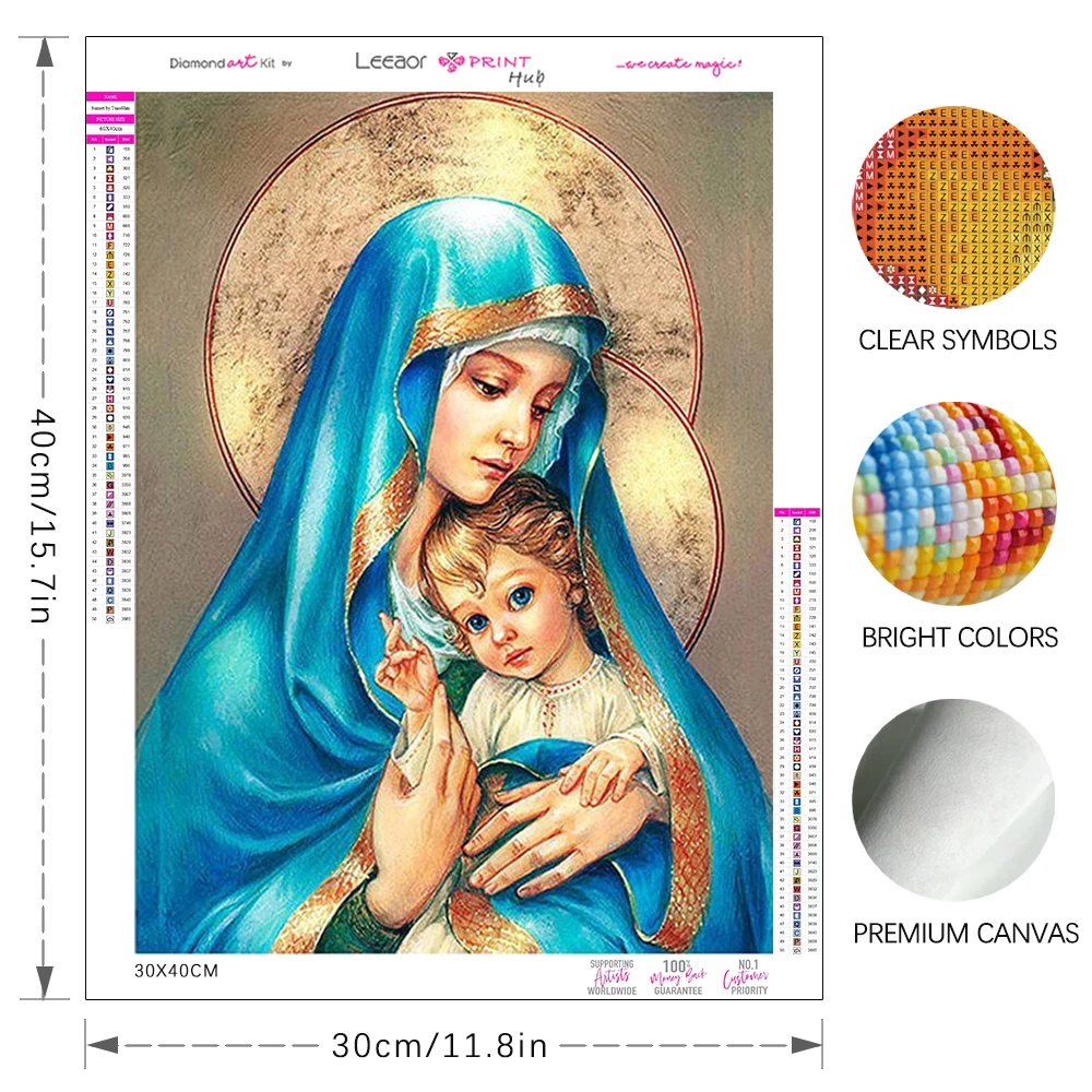 Religious Diamond Painting Handmade Full Circle Diamond Mosaic Landscape Embroidery Cross Stitch Kit Animal Art Home Decor Gifts