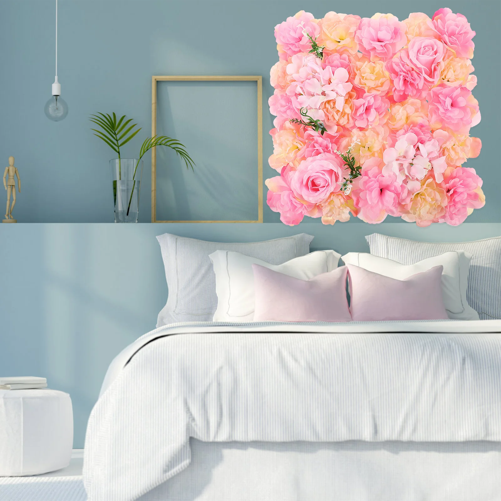 

Artificial Flower Wall Panel Silk Rose Floral Backdrop Wedding Wall Decoration Reusable Faux Flower Decor